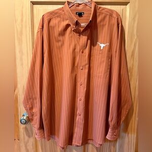 Antigua Mens Texas Longhorns Long Sleeve Button-Down Shirt
